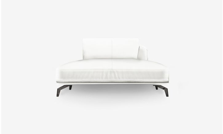 Portage Chaise Sofa - Leather - Brianne White
