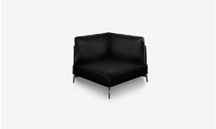 Portage Corner Sofa - Leather - Brianne Black