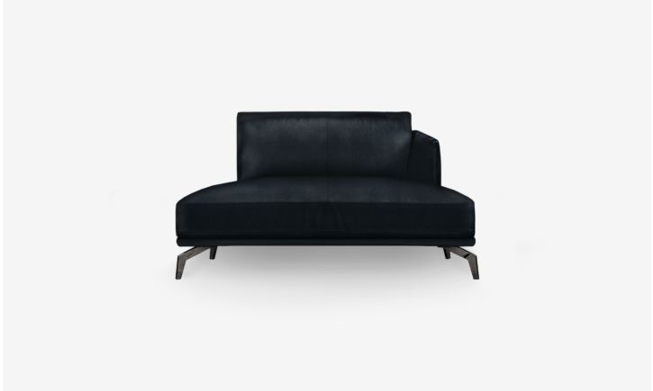 Portage Lounge Sofa - Leather - Raw Black