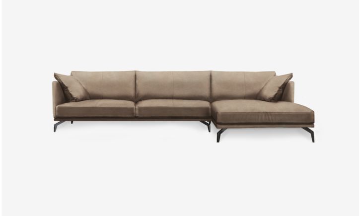 Portage L- Shaped Lounge Sofa - Leather - Satine Taupe