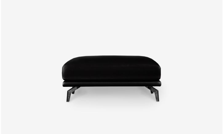 Portage Ottoman - Leather - Brianne Black