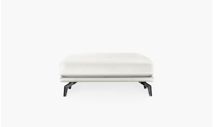 Portage Ottoman - Leather - Brianne White