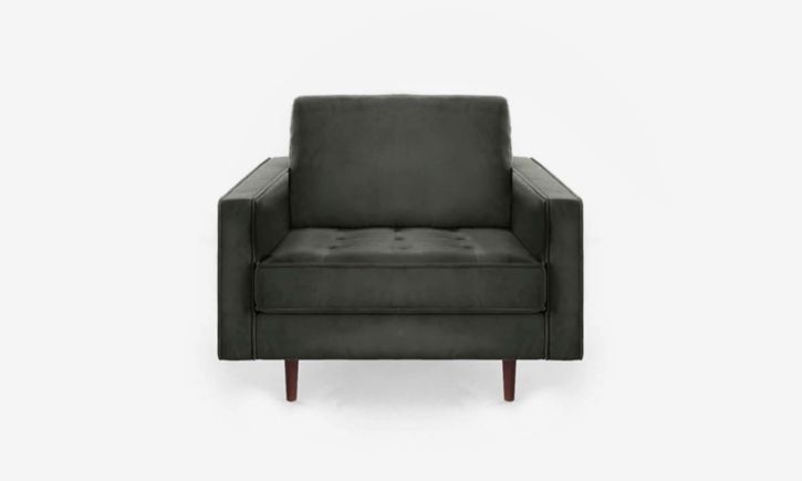 Hugh 1 Seater Sofa - Velvet-Dark Green - Nono 015