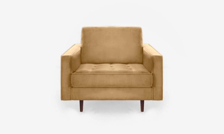 Hugh 1 Seater Sofa - Velvet-Latte - Nono 006