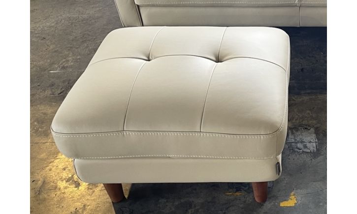 Hugh Ottoman - Leather - Rio Light Taupe (As-Is) Set A