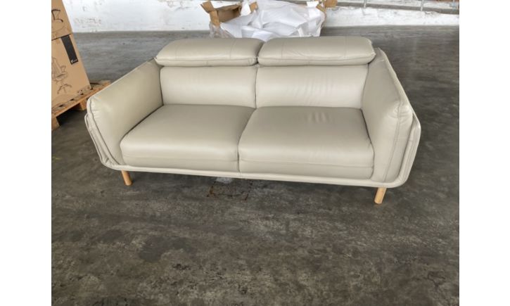 Cairo 2.5 Seater - Leather - Rio Light Taupe (As-Is) Set A