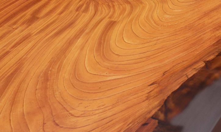 Top view of Japanese Beech - Single with Resin Solid Wood Slab