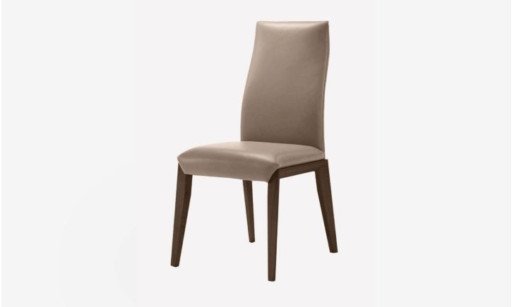 Product Photo of Luca Dining Chair in Stone Leather angled view.