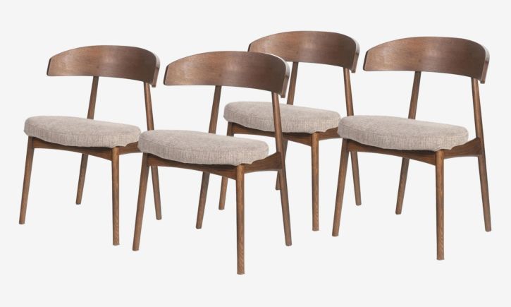 Matilda Dining Chair Set for 4 - Caramel Oak