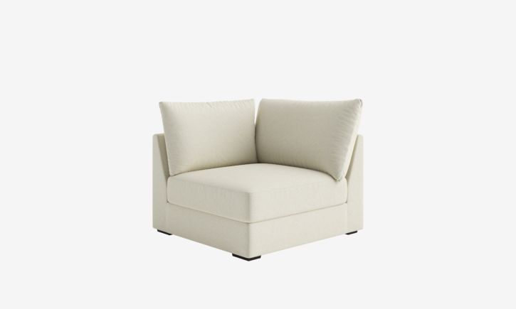 Melo Corner Sofa Easy Clean Fabric White.