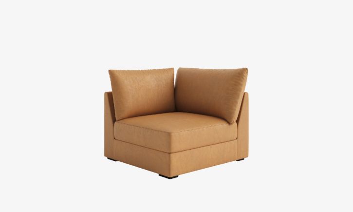 Melo Corner Sofa - Leather-Chester Tan