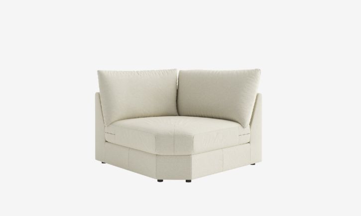 Melo Curve Corner Sofa - Easy Clean Fabric Front Angle.