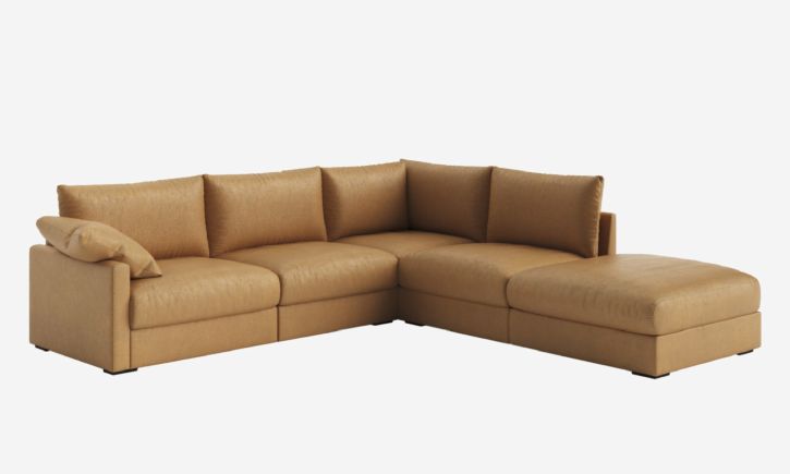 Product photo of Melo L-Shaped Sectional Sofa in Leather.