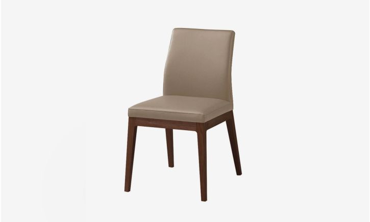 Product Photo of Nico Dining Chair in Stone Leather angled view.