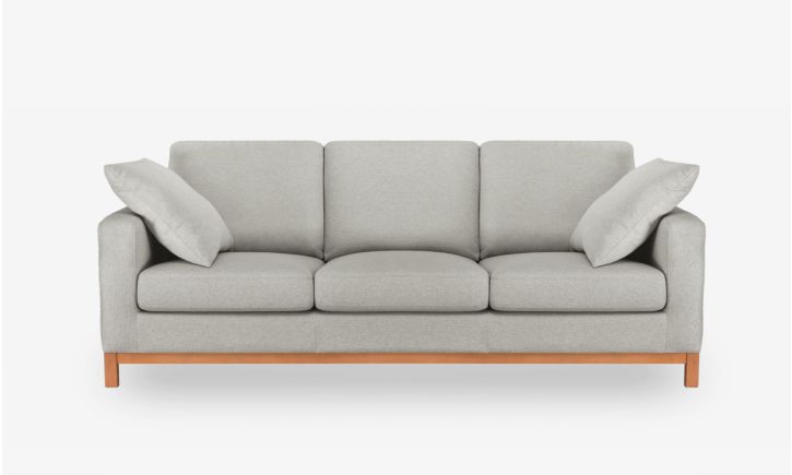 Product Photo of Noah 3-Seater Sofa in Easy Clean Fabric Grey front view.