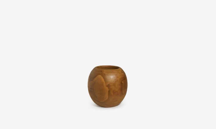 Product Photo of Teak Vase Ball Wood Woodware Natural.