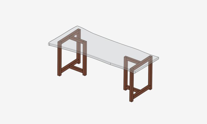 Product Photo Torii Dining Table Legs American Black Walnut.