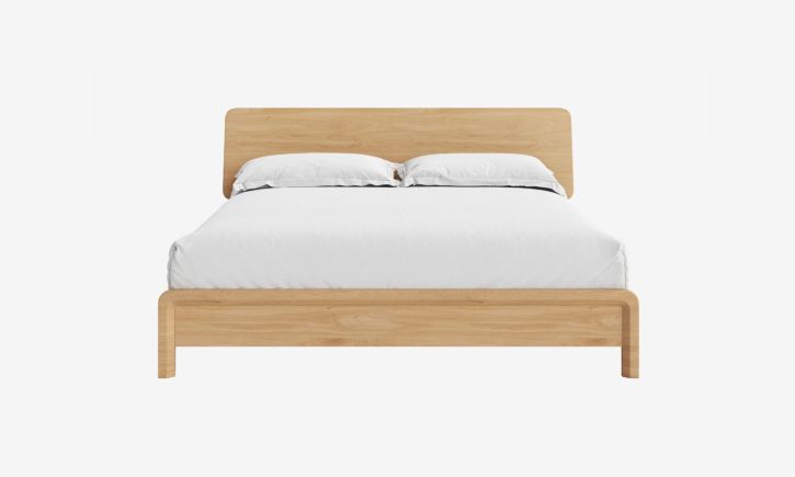 Product Photo of Sonno Bed Frame Queen Size Natural Front View.