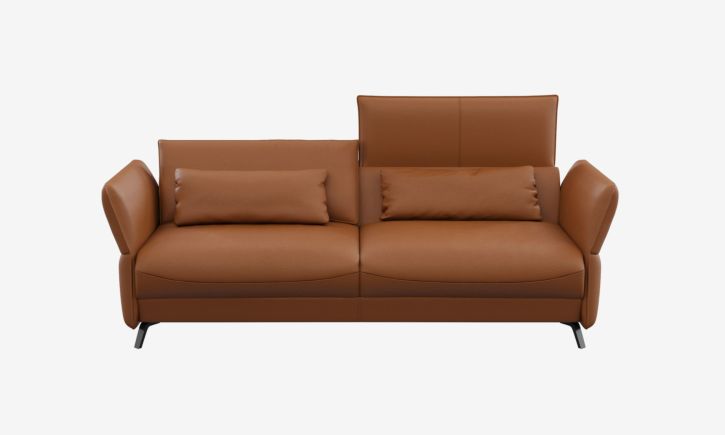 Product Photo of Ashby 2.5 Seater Sofa in Brianne Cognac Leather Front View