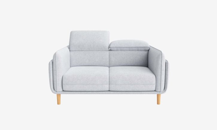 Product photo of Cairo 2 Seater Sofa in Easy Clean Fabric Grey Front View