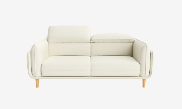 Product photo of Cairo 3 Seater Sofa in Easy Clean Fabric White Front View