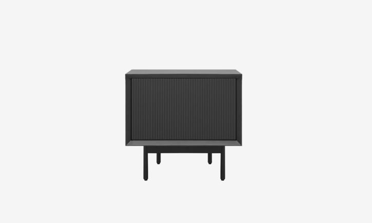Product photo of Graye Bedside Table in Charcoal - 0.4m front view