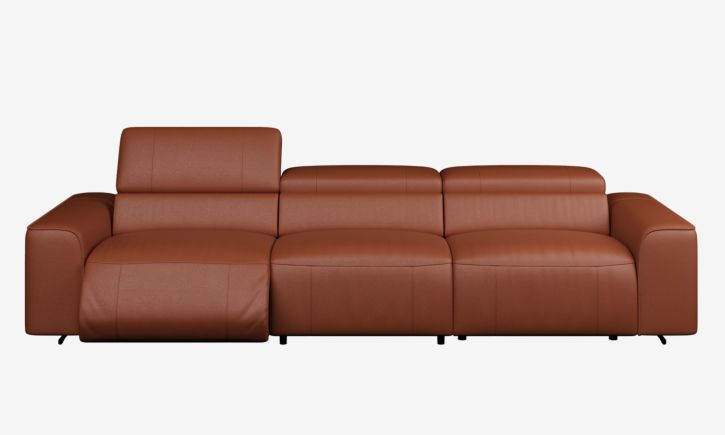 Product photo of Manhattan 4 Seater Sofa in Leather Natural Cognac Front View