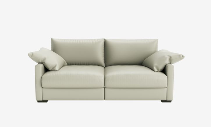 Product photo of Melo 2.5 Seater Sofa in Rio Light Taupe Leather Front View