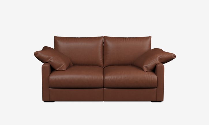 Product photo of Melo 2 Seater Sofa in Natural Brown Leather Front view