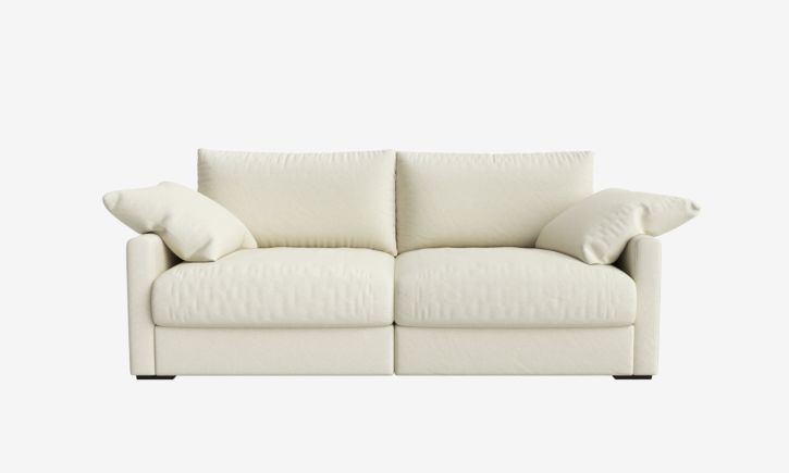 Product Photo of Melo 2.5 Seater Sofa in Easy Clean Fabric White Front View