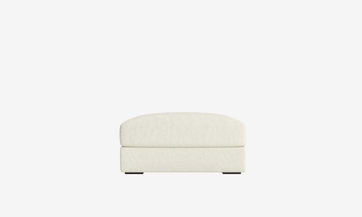 Product photo of Melo Ottoman in Easy Clean Fabric White front view