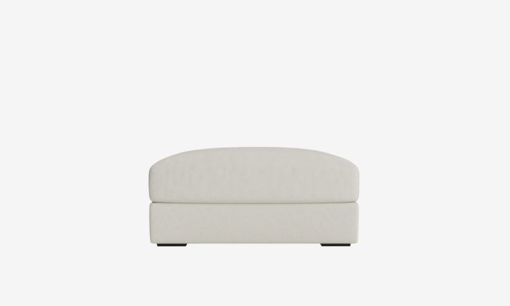 Product photo of Melo Ottoman Wide in Easy Clean Fabric Stone Front View