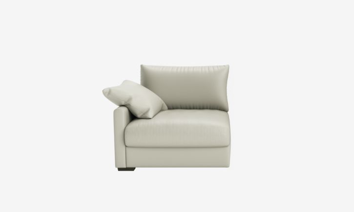 Product photo of Melo Side 1.5 Seater Sofa - Leather in Rio Light Taupe front view