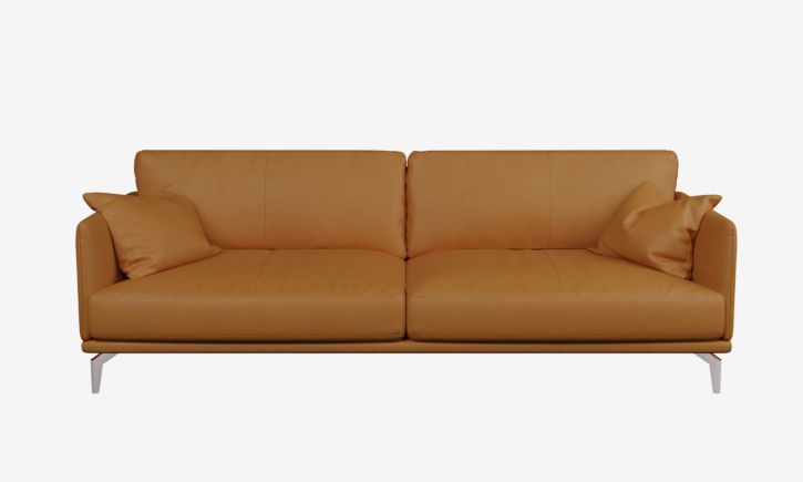 Product photo of Portage 3 Seater Sofa in Vedura Tan Leather Front View