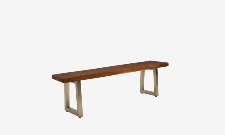 Ralph bench made with Indonesian Teak wood paired with Ralph Brass Legs