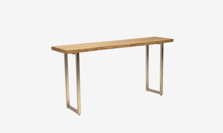 Ralph Console Table made in Solid American Ashwood paired with Brass Console Legs