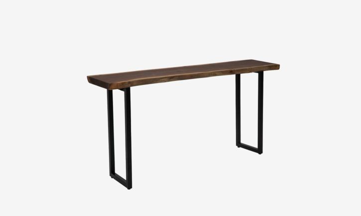 Ralph Console Table made of American Black Walnut Solid Wood paired with black square console legs