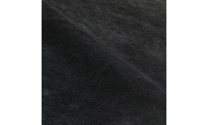 Portage L- Shaped Chaise Sofa - Leather - Raw Black