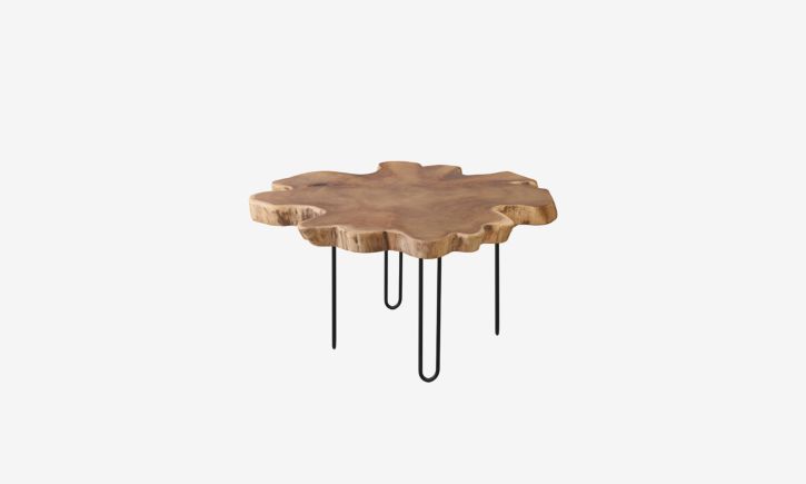 Root Coffee Table Slab Large - Indonesian Teak - 45 Angle View