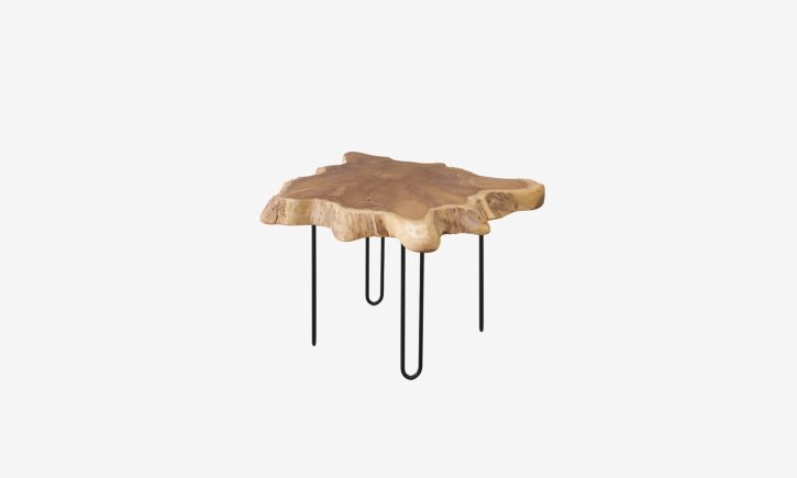Root Coffee Table Slab Medium - Indonesian Teak - 45 Angle View