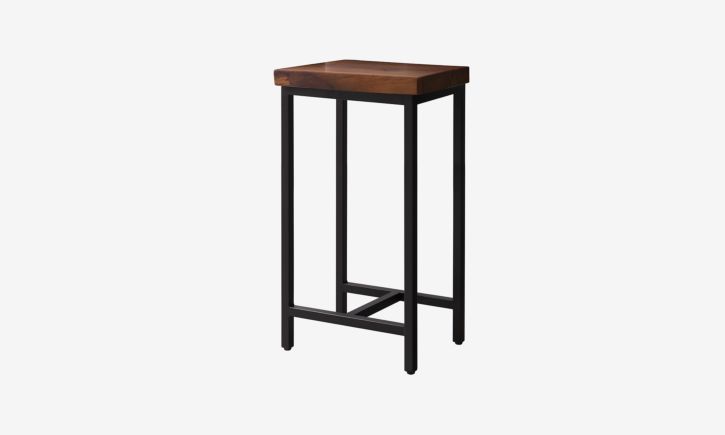 Product Photo of Square Barstool Leg - Black (Custom) - 45 Angle View
