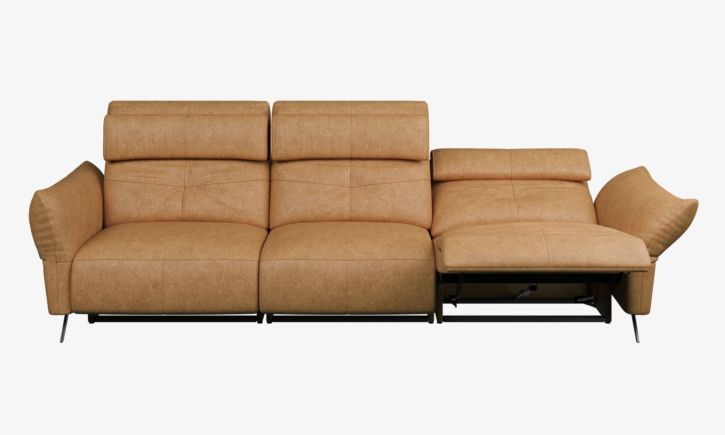 Vermont 4-Seater Sofa - Leather-Kansas Cognac