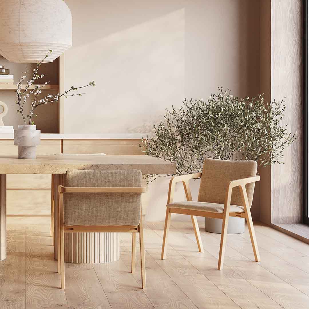 Lifestyle photo of EMMA Dining Chair - Natural in Dining Room