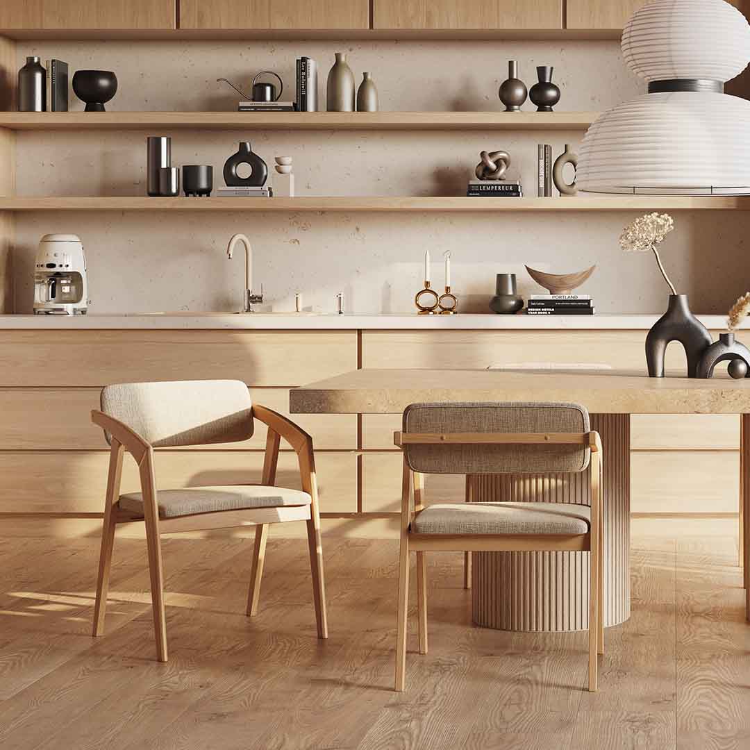 Lifestyle photo of ASTRID Dining Chair - Natural in Dining Room