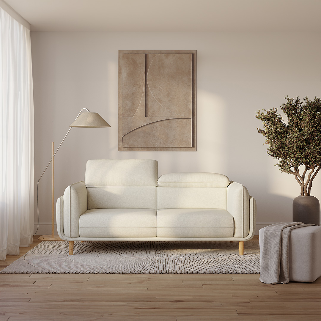 Lifestyle photo of Cairo 3 Seater Sofa in Easy Clean Fabric in white