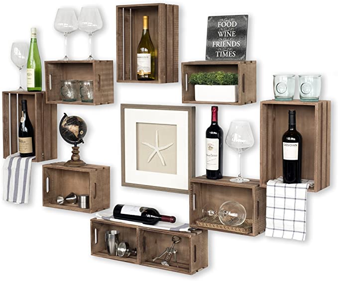 crates in the wall as decor